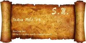 Suba Márk névjegykártya
