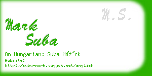 mark suba business card